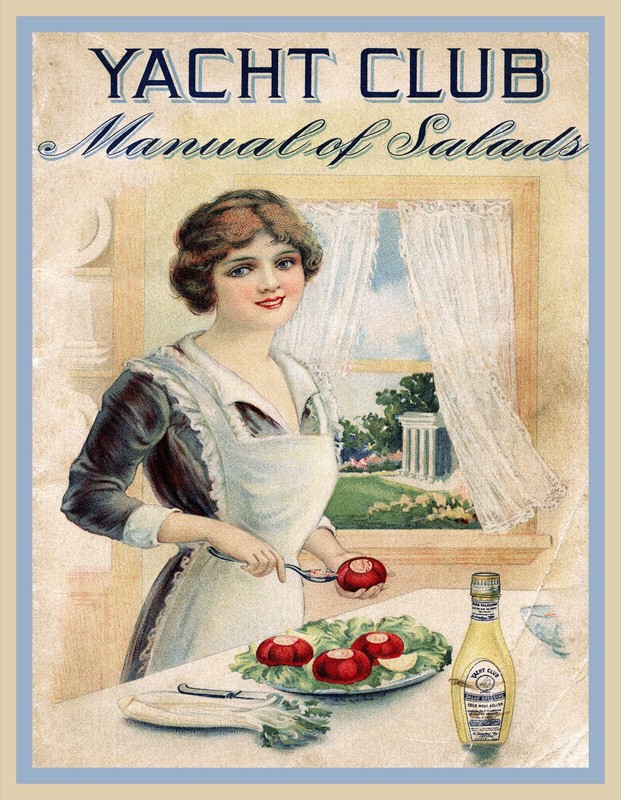 11272.Decor Poster.Room kitchen interior.Vintage wall art.Manual of Salads.Chef