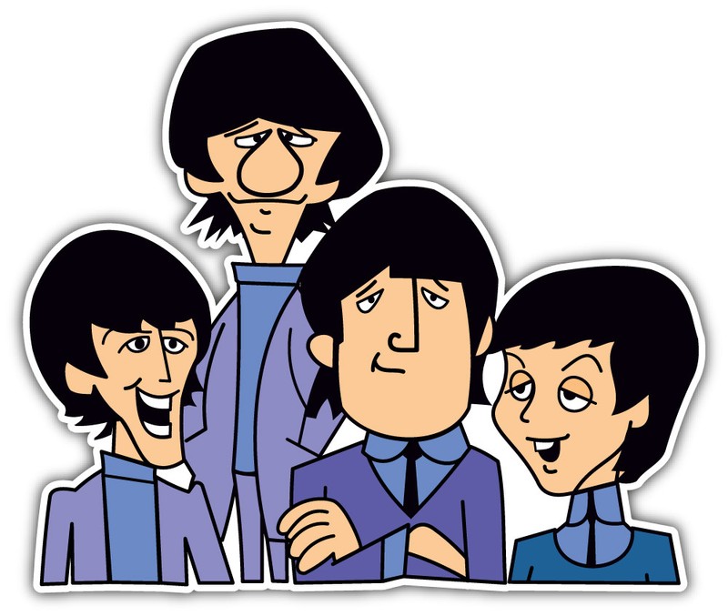 The Beatles Cartoon Sticker Car Bumper Decal – 3”, 5” or 6”