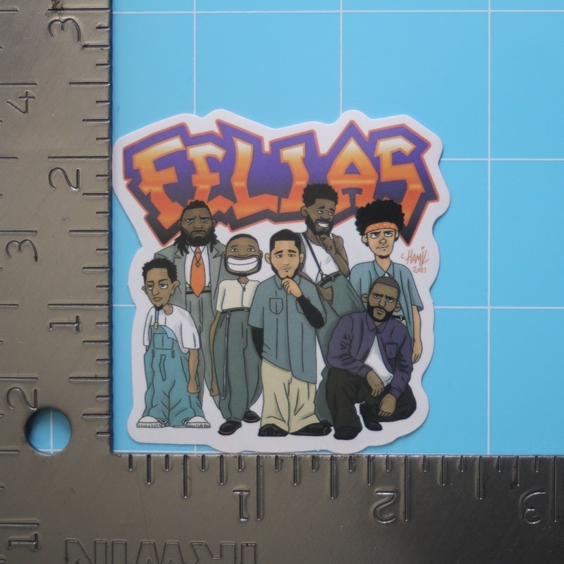 Homies Sticker (FELLAS) Chicano Gangster Lowrider, Gloss PVC Decal