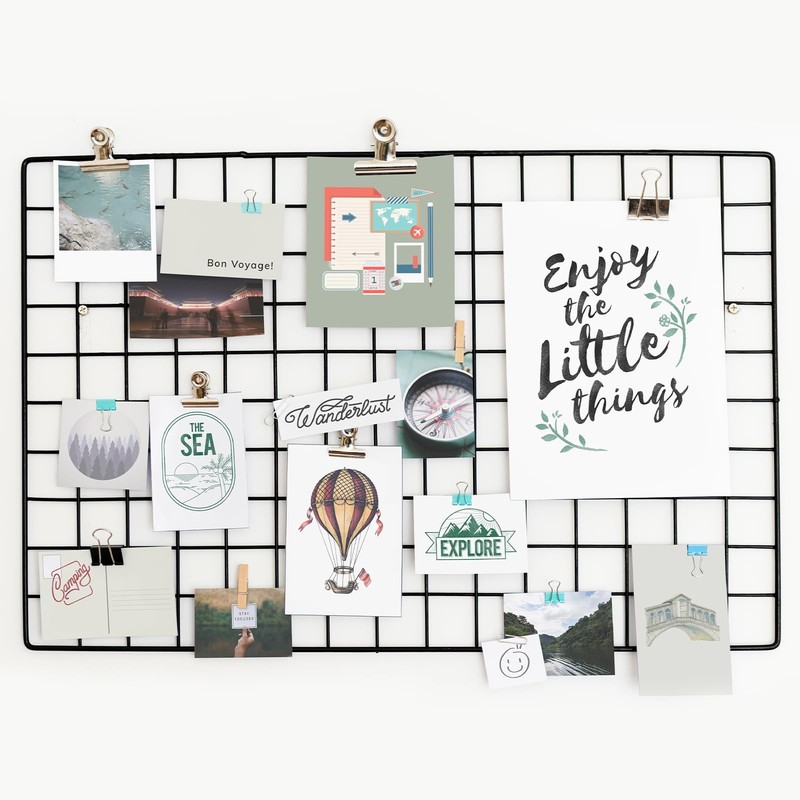 10x10 Inch Wall Grid Panel 2 Pcs Metal Wire Photo Wall Decorative Grid for Ph... gallery