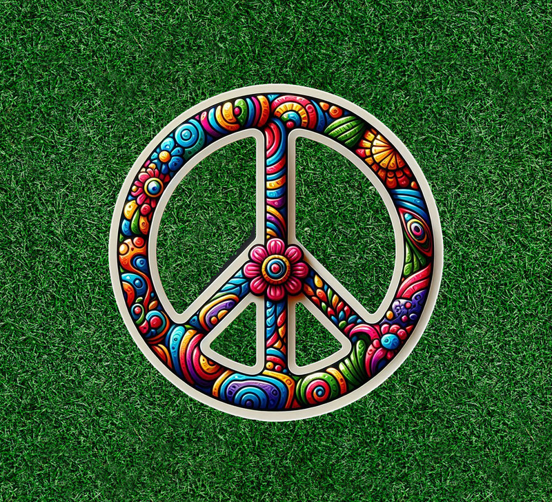 Colorful Peace Symbol 100% waterproof vinyl sticker decal – many sizes available