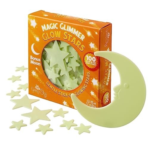 Green Sky Deluxe Glow Stars; in The Dark Stars for Room Decor, White