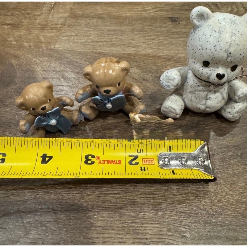 Vintage LOT OF 3 Ceramic? Miniature Mini Bears Animal Figurines Trinkets gallery