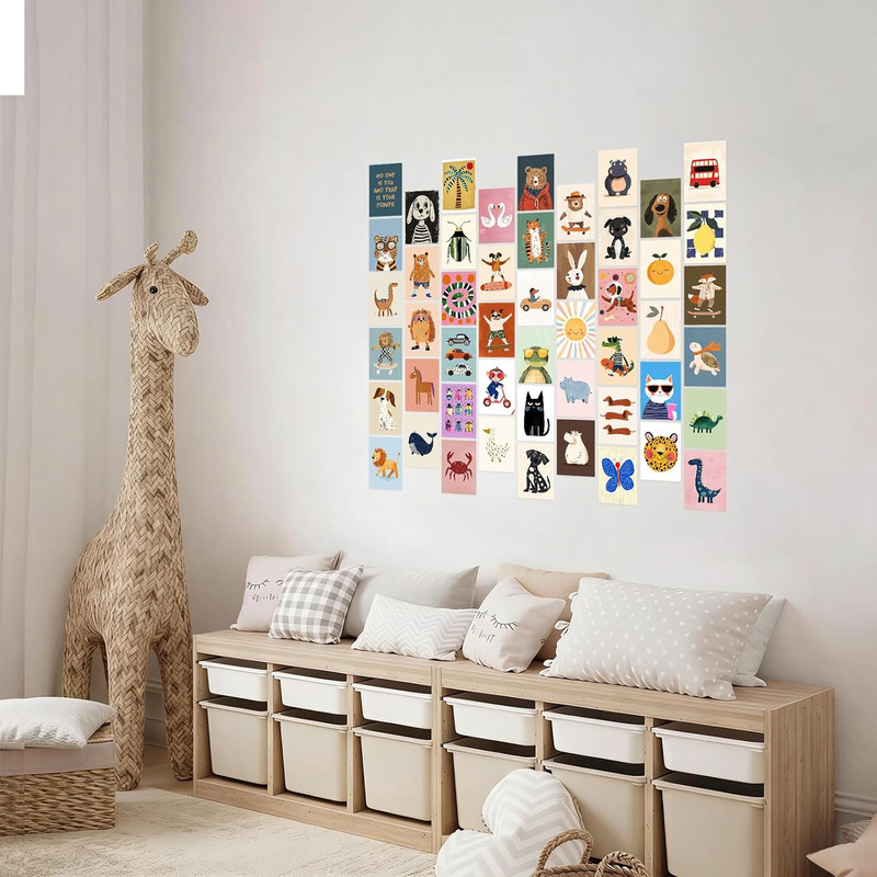 50Pcs Playroom Decor Funny Cartoon Animal Posters Toddler Boy Wall Decor Insp... gallery