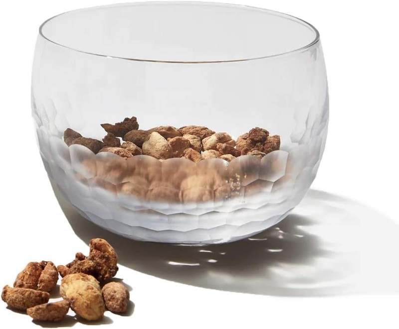 Amehla 18-ounce Nut Bowl, Snack Jar and Candy Dish with Hammered Finish