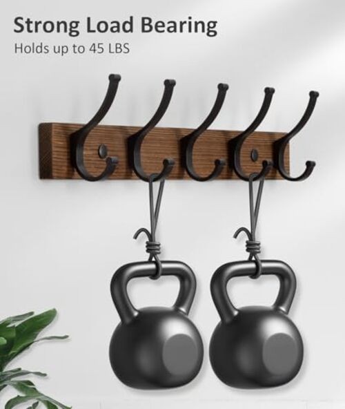 Optish Coat Rack Wall Mount6.5 Inches Wood Coat Hooks, Wall Hooks for 1 Brown gallery