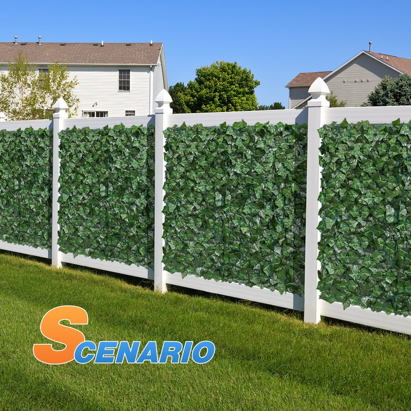 39in Artificial Faux Ivy Leaf Privacy Fence Screen Roll Home Yard Decor Hedge gallery