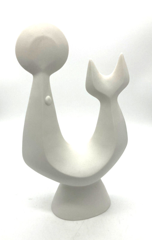 Jonathan Adler 13.5″ White Porcelain Menagerie Abstract Seal Sculpture Statue