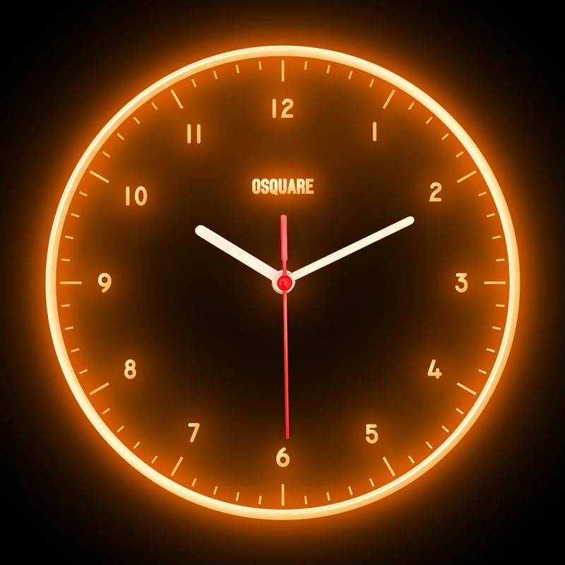 OSQUARE Minimalism North European Modern Interior Design Flexible Neon Clock 10" gallery