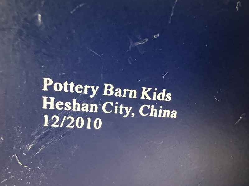 Pottery Barn Kids Metal Tin Bucket Pail Wood Handle Beach Sand Sharks Fish 2010 gallery