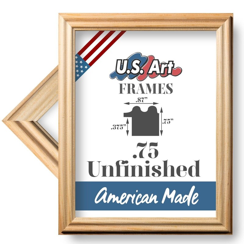 US ART Frames .75″ Unfinished Solid Poplar Wood Picture Poster Frames S-B
