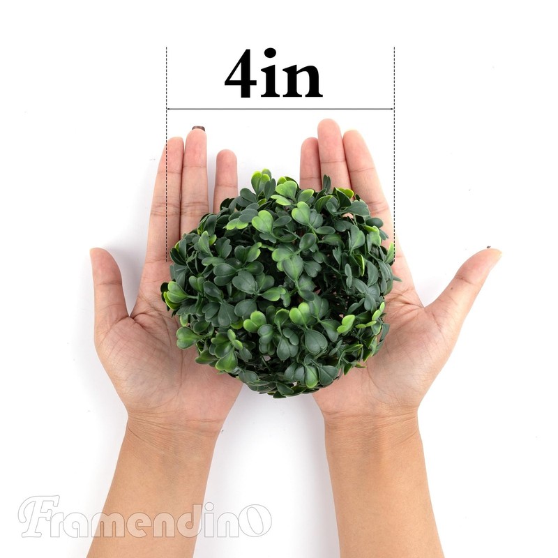 , 6 Pack 4 Inch Artificial Boxwood Topiary Plant Balls Decorative Faux Green ... gallery