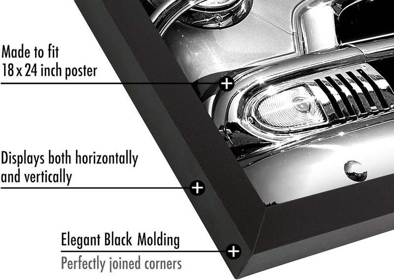 Elegant 18x24 Black Picture Frame with Polished Plexiglass for Wall Display gallery