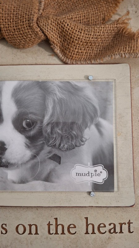 New Mud Pie Dog Puppy Photo Frame Wall Hanging Pawprints on the Heart Farmhouse gallery