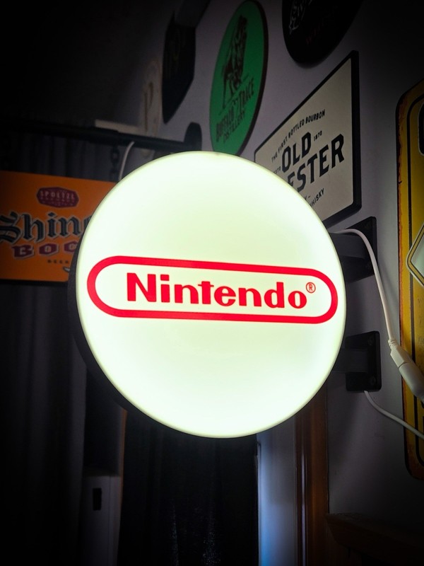 Nintendo Round LED Light Box | USB Powered Retro Gaming Decor | RGB Option