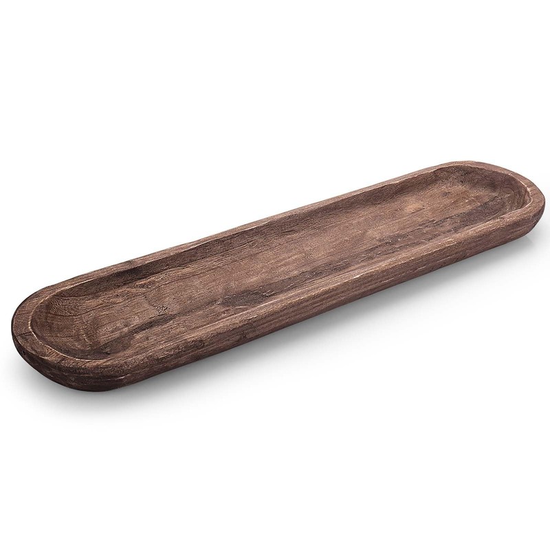 Decorative Wooden Dough Bowl 23x6x2 Inch Natural Root Hand Carved Centerpiece