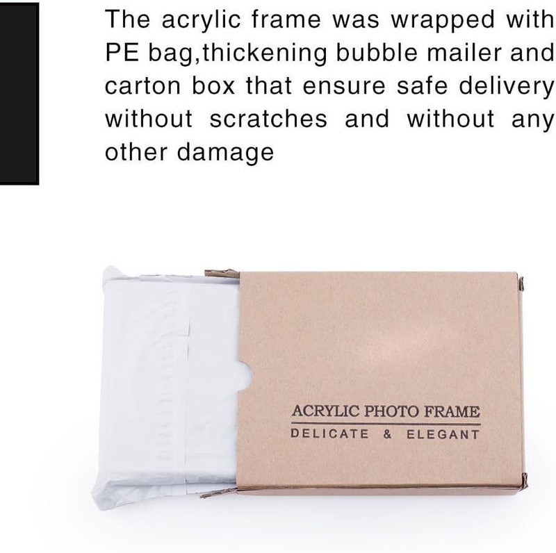 Acrylic Picture Frame Magnet Double Sided 12+12MM Plexiglass Clear 4x6 5x7 8x10" gallery