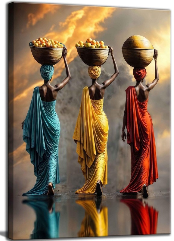 Black Girl Canvas Wall Art African American Woman painting Decor Pictures Ret…