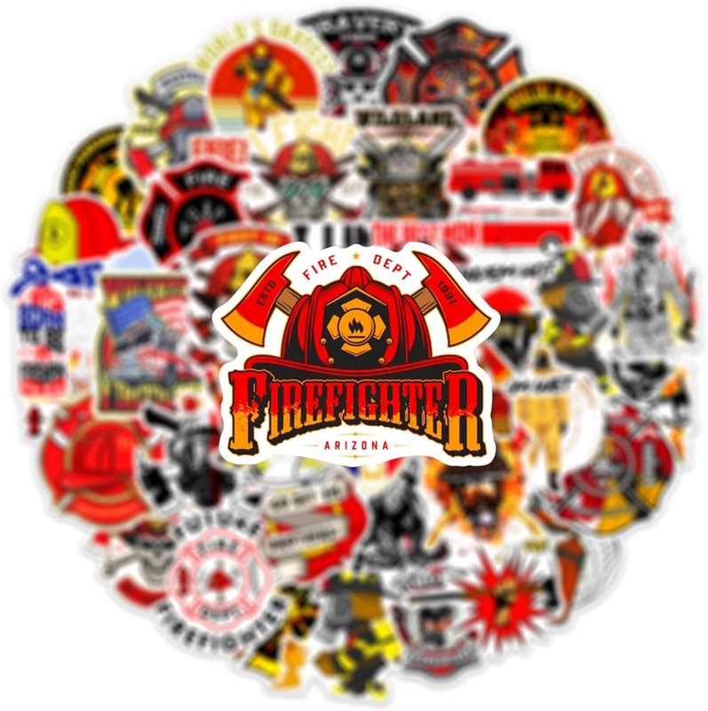 50Pcs Funny Firefighter Stickers for Adults — Fireman Stickers and Decals for gallery
