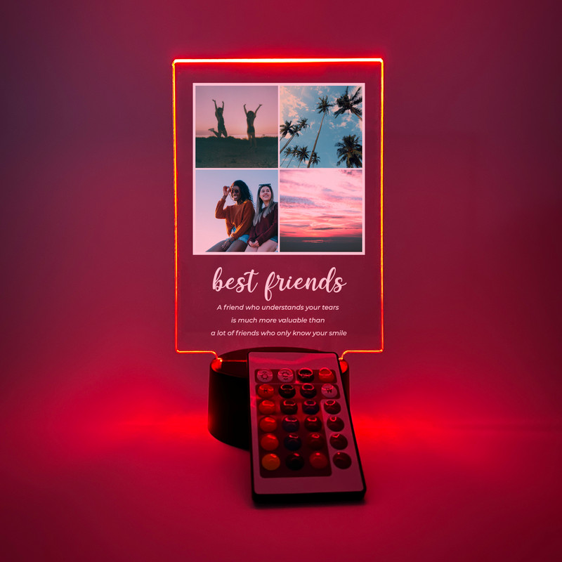 Personalized 4 Picture Custom Collage LED Night Light Up-Christmas, Family Gift gallery