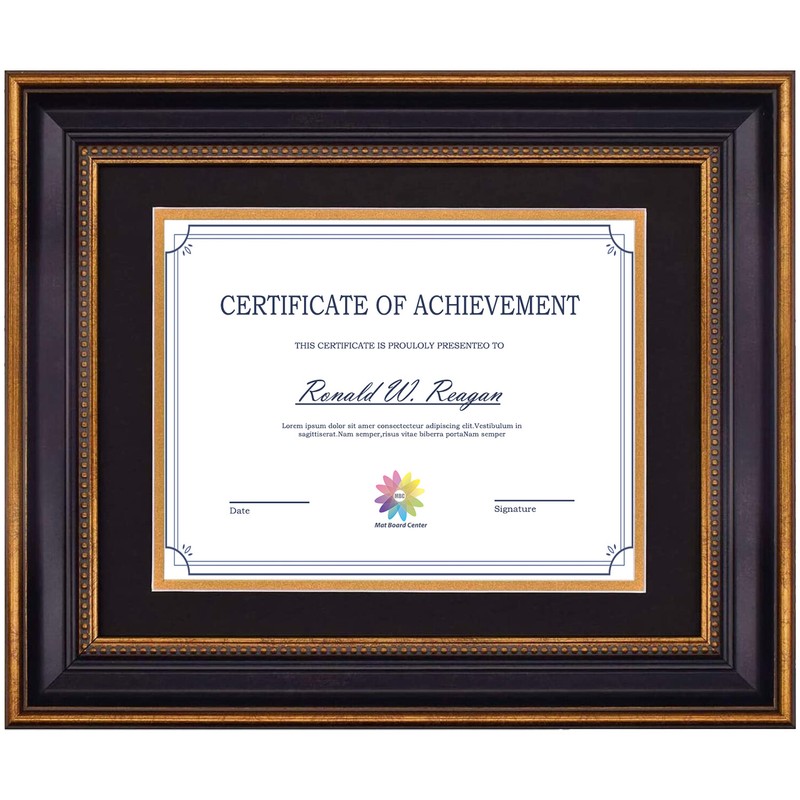 11×14 Diploma/Degree Frame with Double Mat for 8.5×11 Certificates and Documents