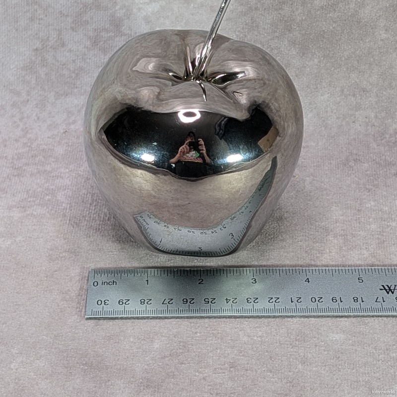 Metal Apple Sculpture Art Statue Modern Ornament Kitchen Decor Non-Magnetic gallery