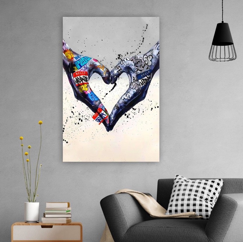 BANKSY LOVE Connection Wall Art Print Canvas Large Pop Art Decor Gift Poster