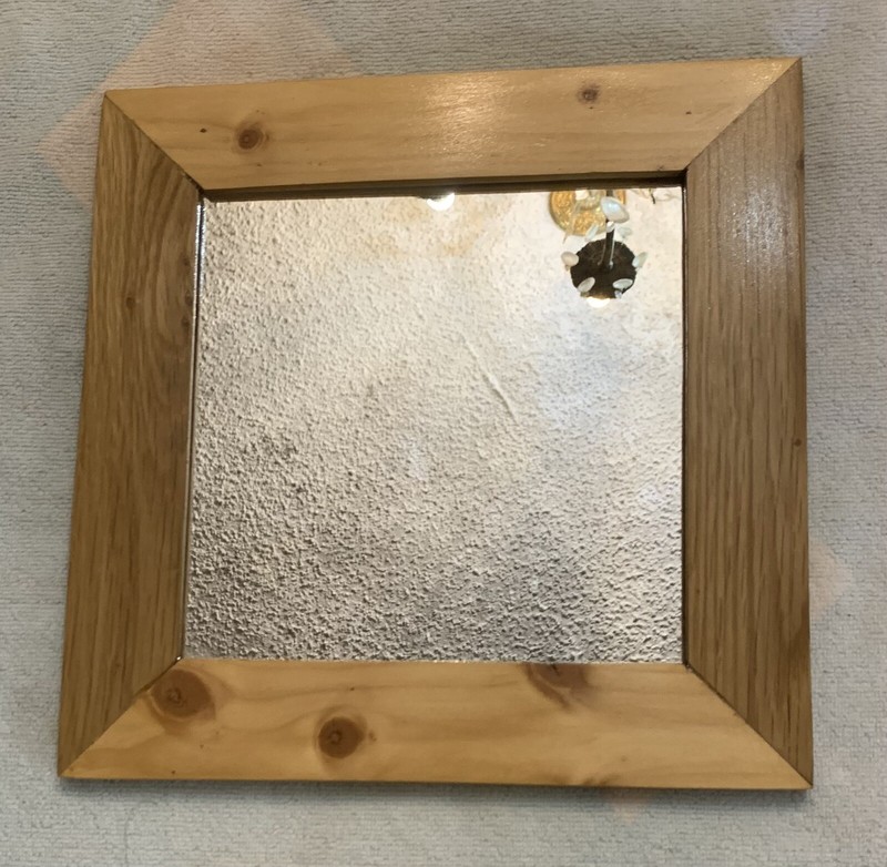 Mirror (7 3/4”) In (11 5/8”) Natural Wood Frame (square)