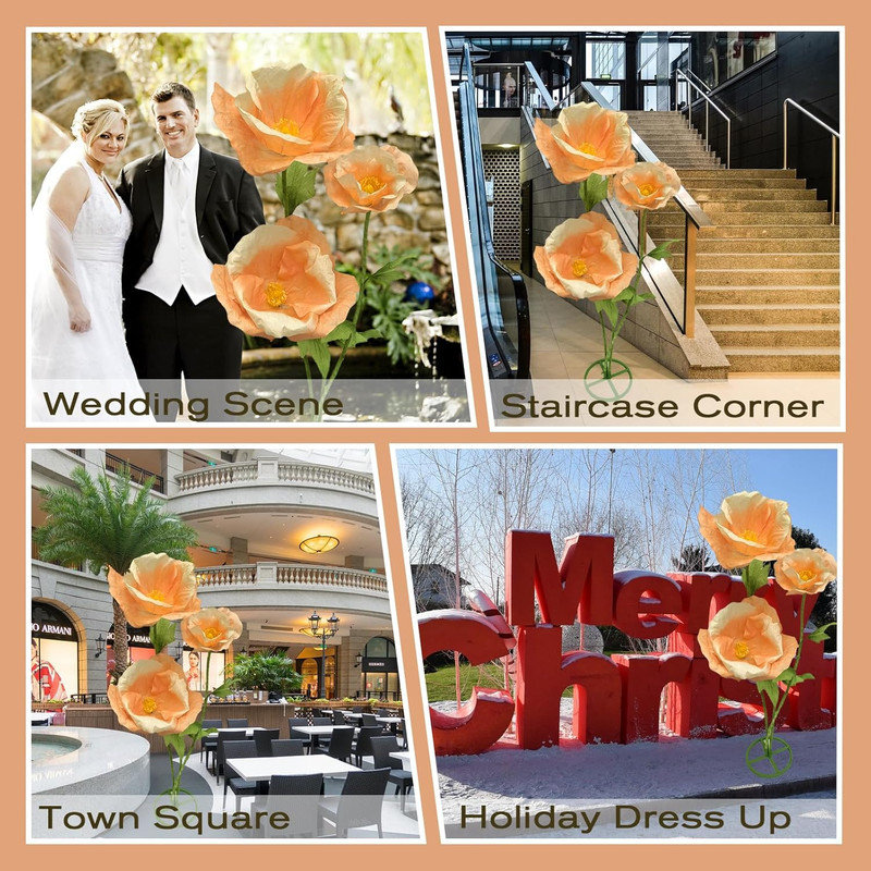 Giant 3PCS Faux Flowers Set - 80" Waterproof Decor for Home & Events gallery