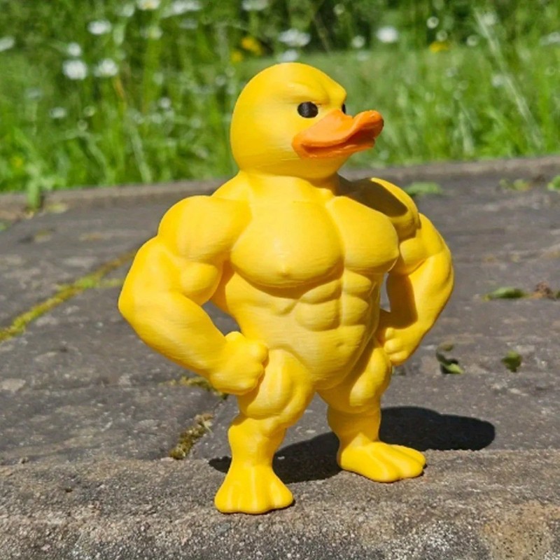 Muscle Duck Statue 3D Desktop Decor Cute Bookshelf Figurine Indoor Outdoor gallery