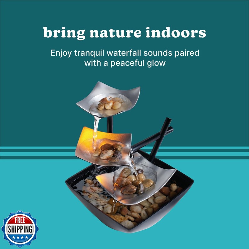 Homedics Tabletop Water Fountain, Home Décor Soothing Sound Machine - Automat gallery