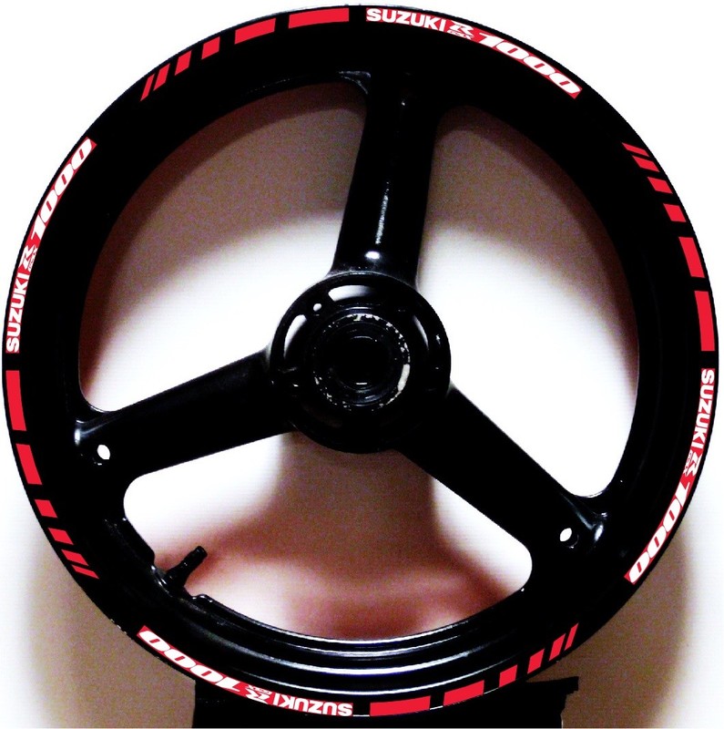 CUSTOM PRINTED 2 TONE GP RIM STRIPES WHEEL DECALS TAPE STICKERS SUZUKI GSXR 1000