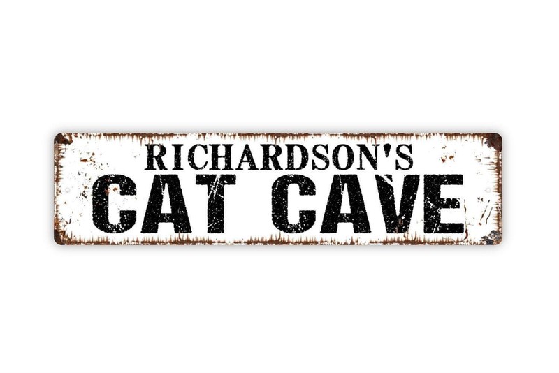 Personalized Cat Cave Sign | Custom Pet Name Wall Art | Cat Lover Home gallery