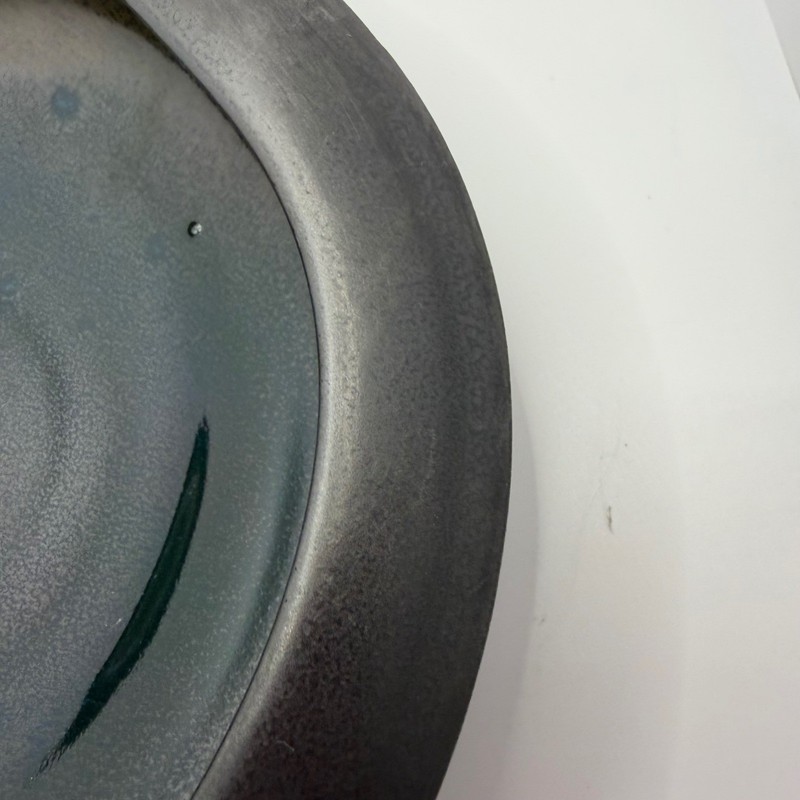 Handmade Studio Pottery Ceramic Decorative Bowl Blue Grey Reactive Glaze Art gallery