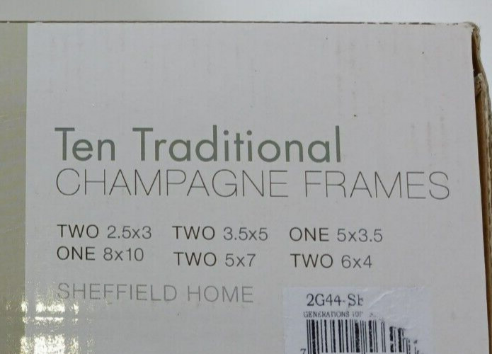 Picture Frames by Sheffield Home Traditional Champagne Set of 10 NEW in Box gallery