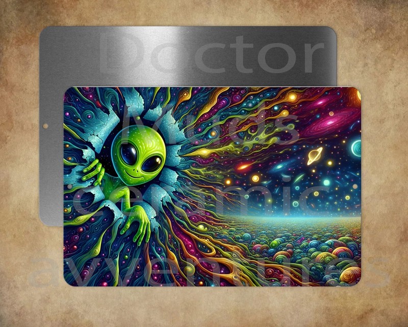 ALIEN BREAKTHRU UFO ROSWELL area 51 8 x 12″ metal sign Made n USA