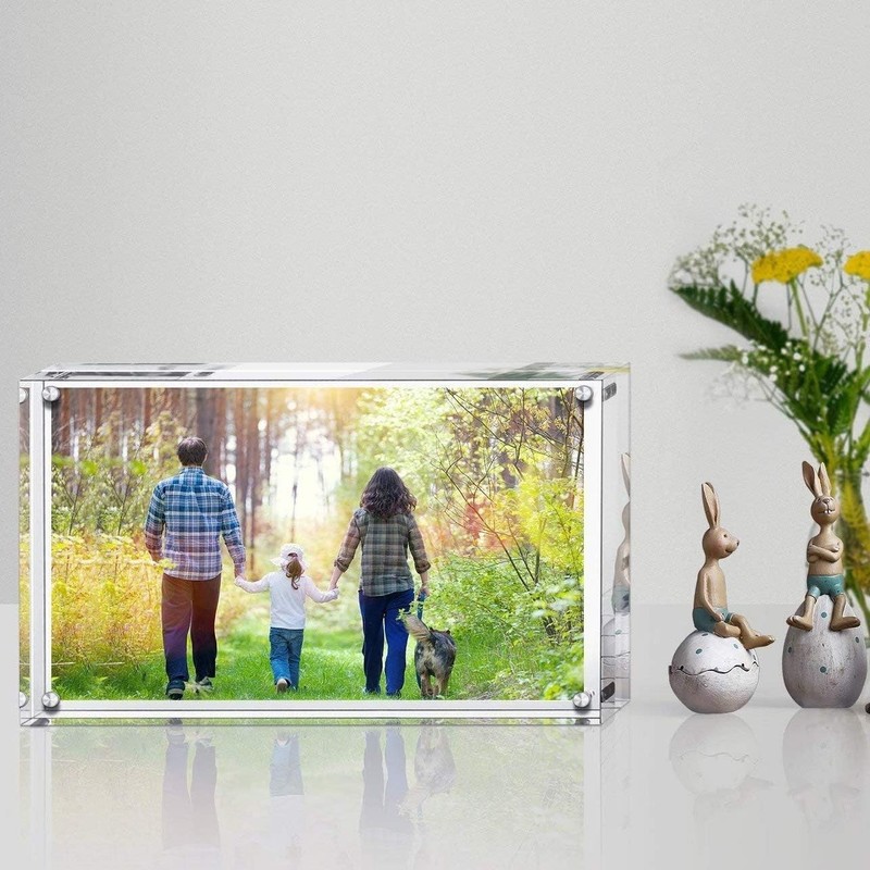 5x7 Inches Acrylic Picture Frame, Double Sided Clear Frameless Photo Frames w... gallery