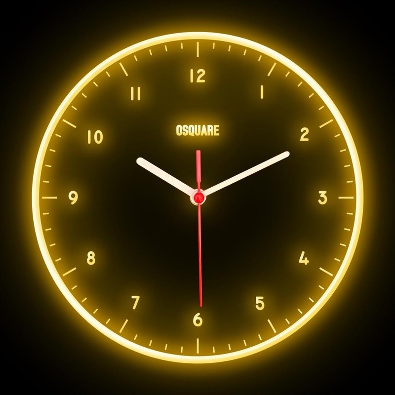 OSQUARE Minimalism North European Modern Interior Design Flexible Neon Clock 10" gallery