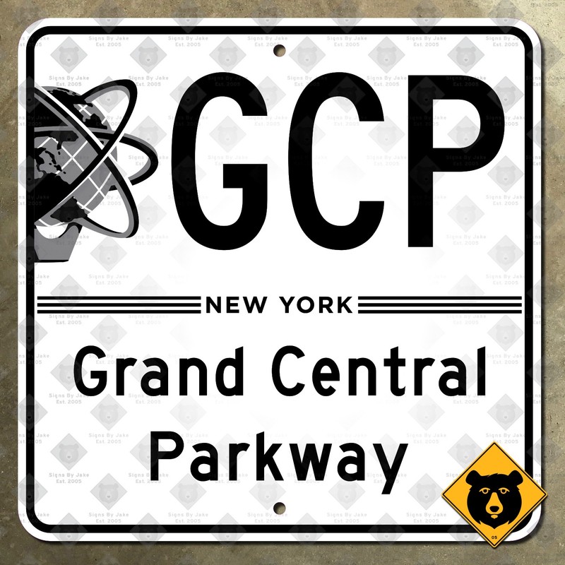 New York City Grand Central Parkway highway route marker road street sign 16×16