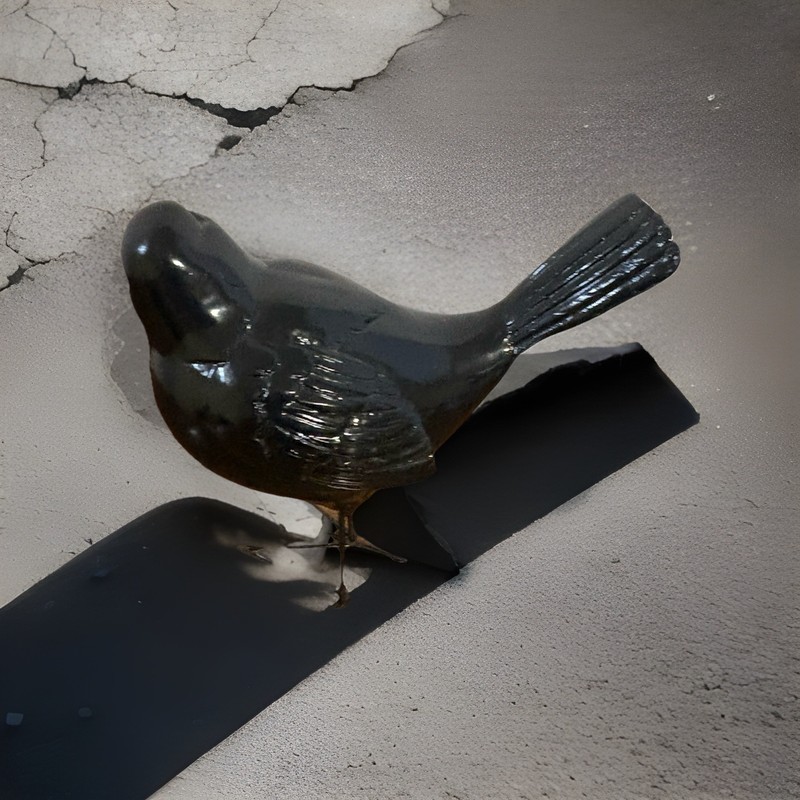 Black Resin Plastic Crow? Blackbird Metal Legs Decorative