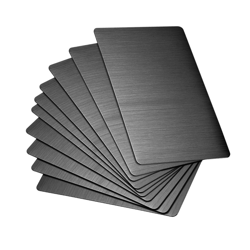 Metal Business Card 80x50x0.4mm Brushed Stainless Steel 201 Plate 10pcs