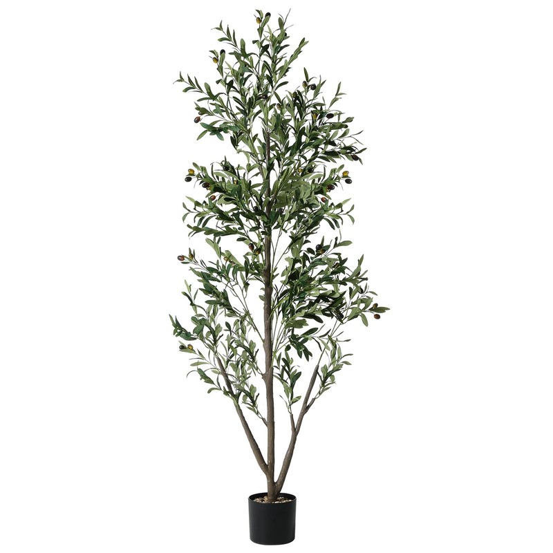 Olive Trees Artificial Indoor 6FT Tall Faux Olive Tree Natural Wood Trunk Lifeli