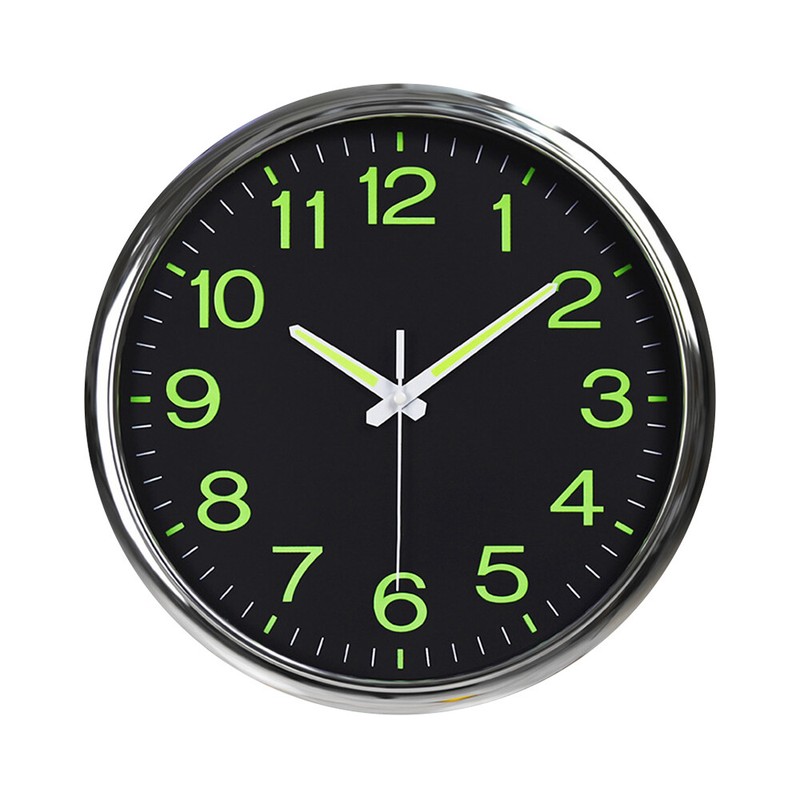 Wall Clock 12′ inch Large Quartz Silent Luminous Glow In the Dark Indoor Home