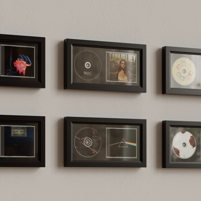 CD Display Frame for CD Cases and Discs, Home Decor, 7.7″x14.4″, Solid Wood