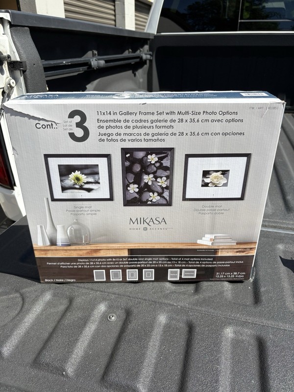 Mikasa Home Accents 3-Piece black Wall Photo Frame Set 11×14 8×10 5×7 NOB