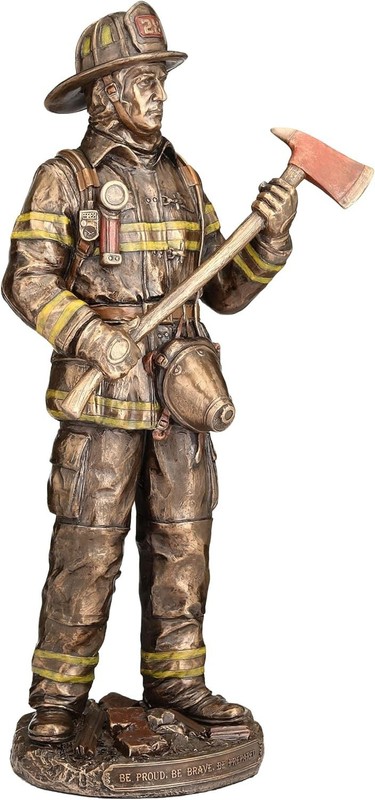 Firefighter “Be Proud, Be Brave, Be Prepared” Cold Cast Bronze Statue Figurine gallery