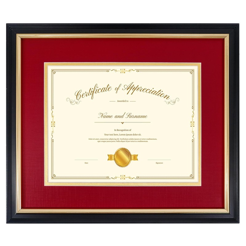 10×12 Certificate Frame for 7×9 Diploma/Document/Picture with Black and Navy …