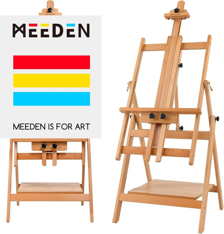 MEN Lar Studio Artist Easel, Adjustable Studio Painting Easel, Solid