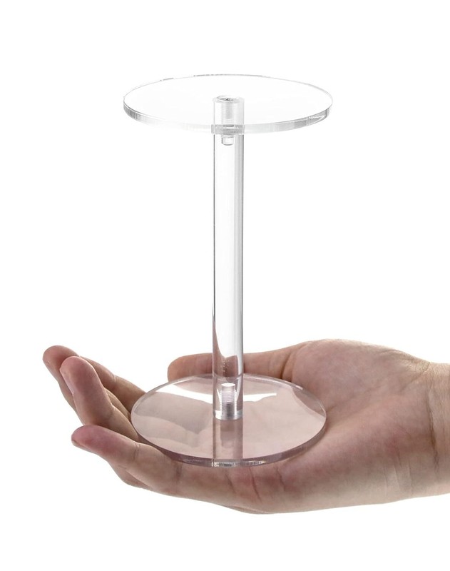 QWORK Round Acrylic Display Stand Premium Clear Round Riser Stands Set of 3 gallery