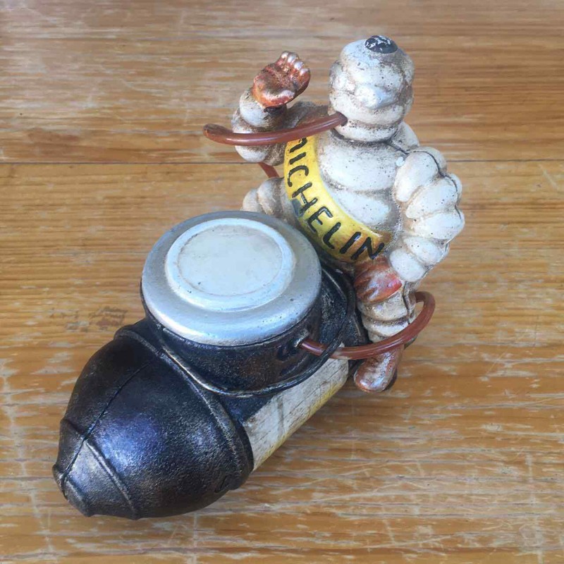 Cast Iron 21cm Michelin Tyre Man & Compressor Man Cave Bar Pub Club Garage Repro gallery